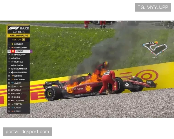 虚拟安全车下，诺里斯超越塞恩斯上升至第二位